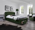 SABRINA łóżko 160x200 z szufladami zielony