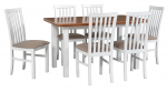 Zestaw stół DWS 2S + 6 krzeseł DMO 1 biały kasztan