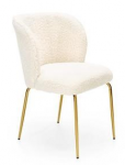 K474 krzesło  kremowy/złoty baranek