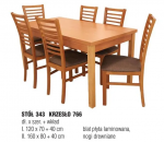 Zestaw stół 343 (I)  +6 krzesło 766