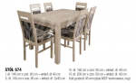 Zestaw stół 674 (II)  +6 krzesło 647