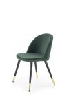 K315 krzesło nogi - czarny / złoty, tapicerka - c. zielony