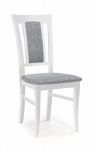 KONRAD krzesło biały szara tkanina INATI91