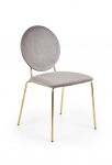 K363 krzesło, tapicerka -  popielaty, nogi - złoty