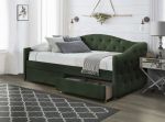 ALOHA łóżko 90x200 z szufladami ciemny zielony velvet