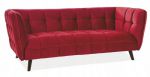 Sofa CASTELLO 3 velvet bordo/ wenge Bluvel59