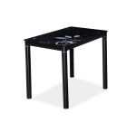 Stół DAMAR 80x60 czarny/ czarny szko