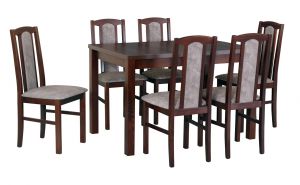 ZESTAW 8 - stół DMX 5 + 6 krzeseł ORZECH DBS 7