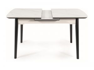Stół APOLLO 120(160)X80 biały efekt marmuru/czarny
