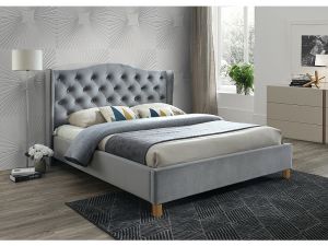 Łóżko ASPEN 160x200 tapicerowane VELVET Szary Bluvel14