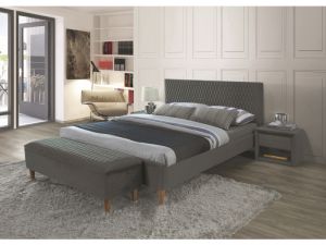 Łóżko AZURRO 160x200 tapicerowane velvet szary Bluvel14