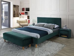 Łóżko AZURRO 180x200 tapicerowane velvet zielony Bluvel78