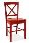 Krzesło CD-56  czerwone drewniane
