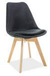 Krzesło DIOR  velvet czarny/ buk