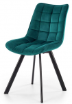 K332 krzesło nogi - czarne, siedzisko - turkus
