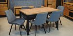 Zestaw stołowy M11 Stół MLS 180x80 wotan czarny + 6 krzeseł MKS