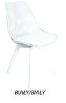 Krzesło MCA bezbarwe oparcie białe nogi