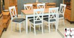 Zestaw stołowy stół M3 m874 120(160)x70  + 6krzeseł MKR10 białe