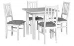 Zestaw stół MAX 7 + 4 krzesła BOS 5 biały