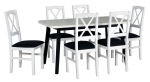 Zestaw stół DOO 6 + 6 krzeseł DNO 11 biały czarny