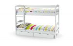SAM - łóżko piętrowe z materacami - białe 90x200