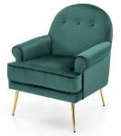 SANTI fotel wypoczynkowy ciemny zielony/złoty