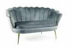 SOFA CAMELLIA 2 VELVET SZARY BLUVEL 14/ZŁOTY