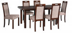 Zestaw stół DWS 5 + 6 krzeseł DRA 5 ORZECH